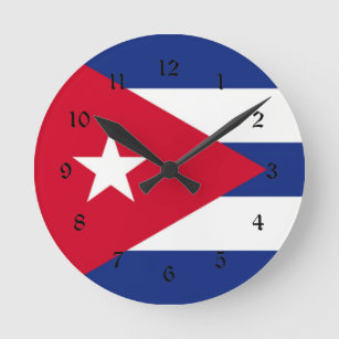 Reloj Redondo Mediano Cuba: Bandera de Cuba