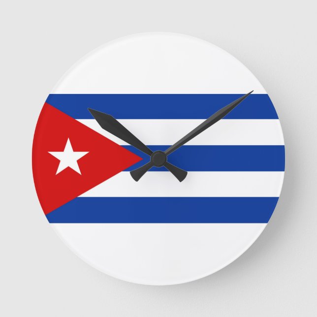 Reloj Redondo Mediano cuba country flag clock (Anverso)