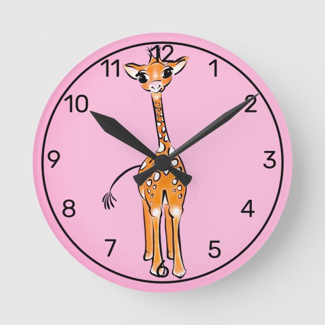 Reloj Redondo Mediano Cubierta de agua para bebés Giraffe (Anverso)