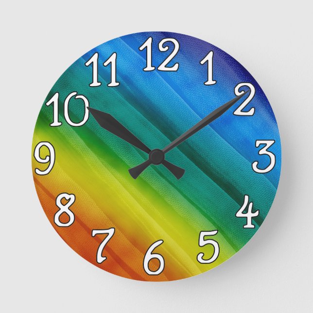 Reloj Redondo Mediano Cubierta de pared arco iris (Anverso)