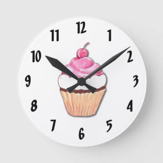 Reloj Redondo Mediano Cubierta rosa para pared