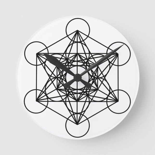 Reloj Redondo Mediano Cubo Metatron (Anverso)