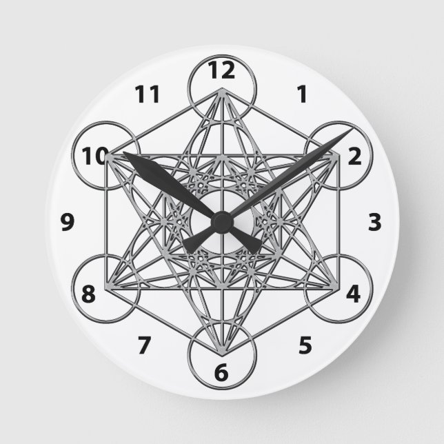Reloj Redondo Mediano Cubo Metatron (Anverso)