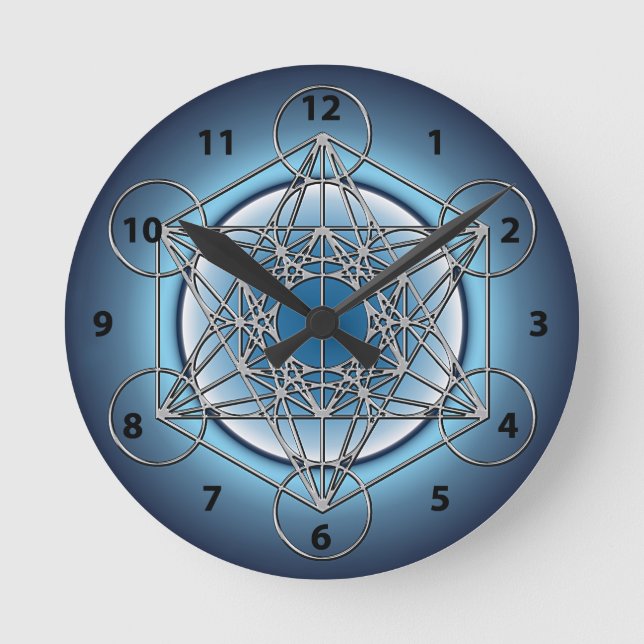 Reloj Redondo Mediano Cubo Metatron (Anverso)