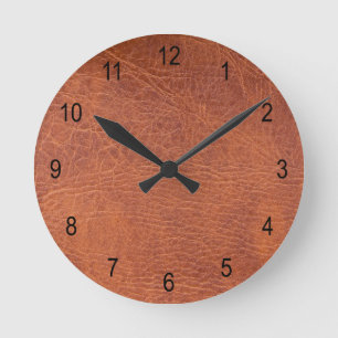 Reloj Redondo Mediano Cuero de Brown
