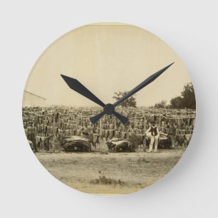 Reloj Redondo Mediano Cuero de sequía, la Argentina (impresión del
