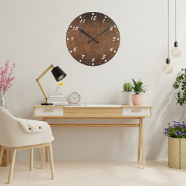 Reloj Redondo Mediano Cuero Falso del Viejo Mundo