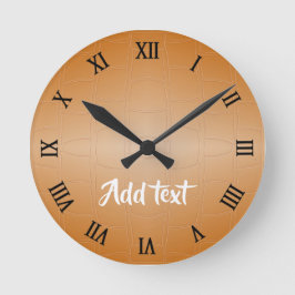 Reloj Redondo Mediano Cuero marrón monograma texturado