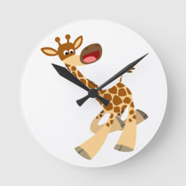 Reloj Redondo Mediano Cuidado Personalizado Ambling Giraffe Wall Clock