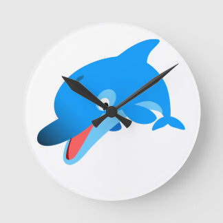 Reloj Redondo Mediano Cumo Salto Personalizado Dolphin Wall Clock