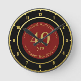 Reloj Redondo Mediano Cumpleaños de 40 años o aniversario personalizado 
