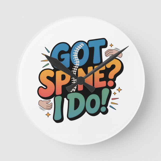 Reloj Redondo Mediano Cuota de salud de la columna vertebral de Quiroprá (Anverso)