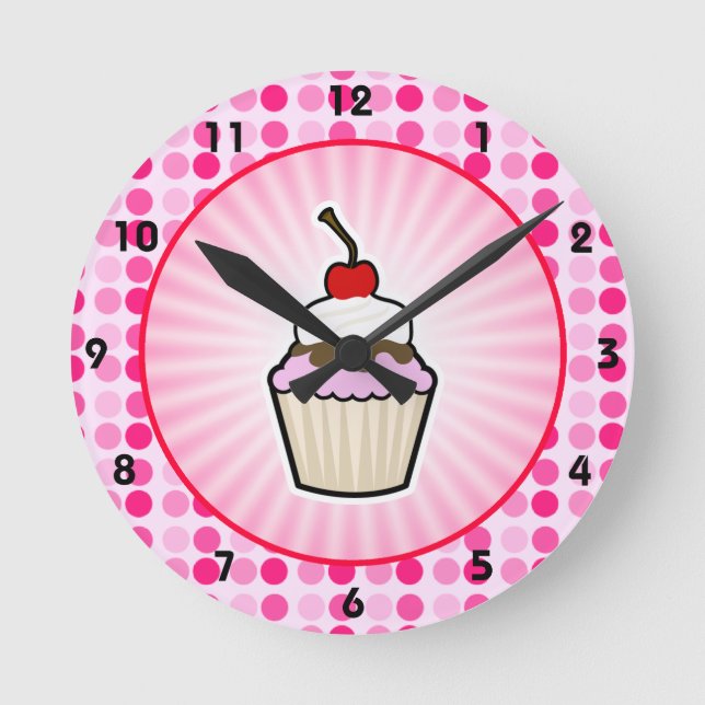 Reloj Redondo Mediano Cupcake (Anverso)