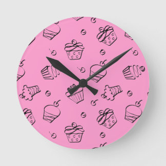 Reloj Redondo Mediano Cupcake Outlines Wall Clock