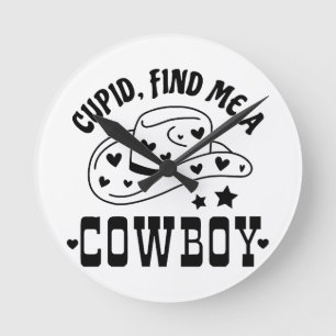 Reloj Redondo Mediano Cupido Encuéntrame Un Vaquero Occidental