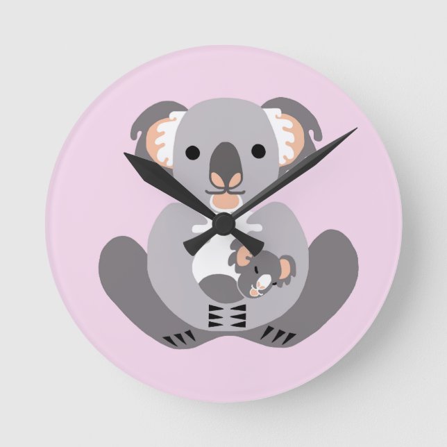 Reloj Redondo Mediano Curiosamente KOALA -amante de los animales- Vida s (Anverso)