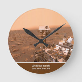 Reloj Redondo Mediano Curiosity Rover Mars Dusty Selfie at Mount Sharp