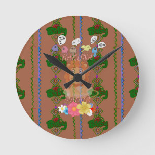 Reloj Redondo Mediano Curioso bebé león Rey Hakuna Matata última pista