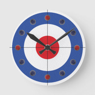Reloj Redondo Mediano Curling Rock Marker Clock- (Blue)