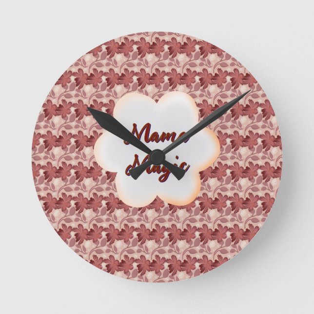 Reloj Redondo Mediano Custom and personalized mother's day floral gift (Anverso)