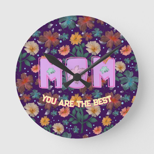 Reloj Redondo Mediano Custom and personalized mother's day gift  lumbar (Anverso)