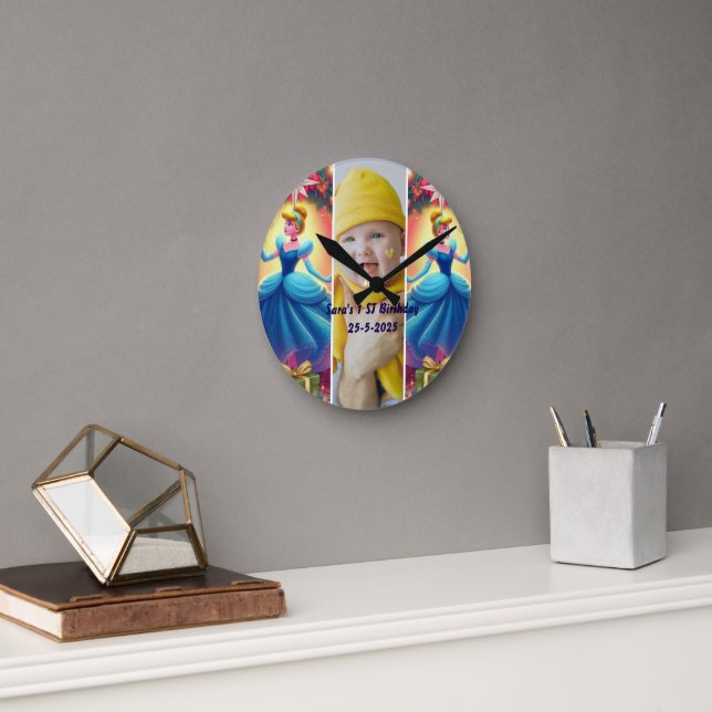 Reloj Redondo Mediano Custom Kids Photo bedroom decor (Oficina)
