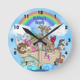 Reloj Redondo Mediano Custom Name Noah's Ark Wall Clock