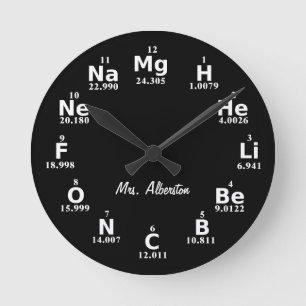 Reloj Redondo Mediano Custom Periodic Table Science Element Large Clock