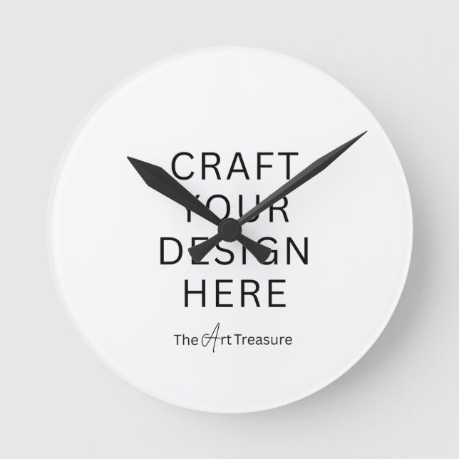 Reloj Redondo Mediano Custom Round Clock – Add Your Design, Photo, Logo (Anverso)