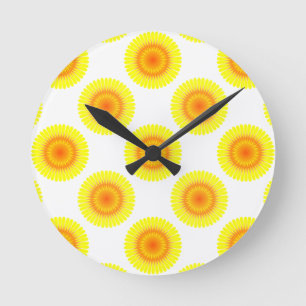 Reloj Redondo Mediano Custom Sunflower Pattern