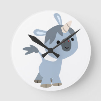 Reloj Redondo Mediano Cuta feliz Personalizado bebé Unicorn Wall Clock