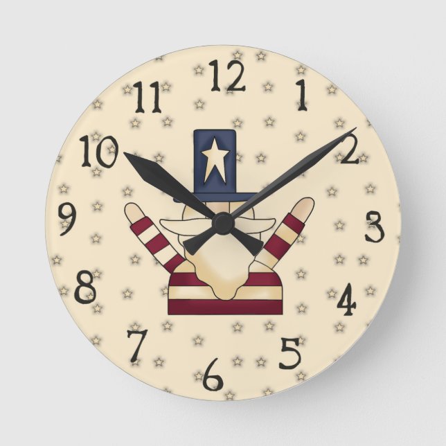 Reloj Redondo Mediano Cute Americana Wall Clock (Anverso)