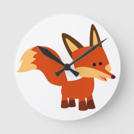 Reloj Redondo Mediano Cute Astute Personalizado Fox Wall Clock