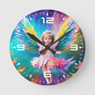 Reloj Redondo Mediano Cute Baby Angel Wings Art-38424