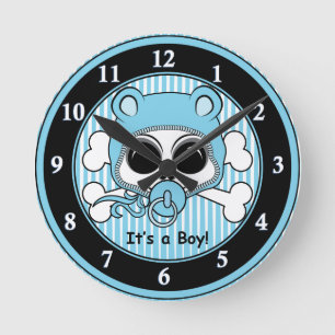 Reloj Redondo Mediano Cute Baby Boy Skull