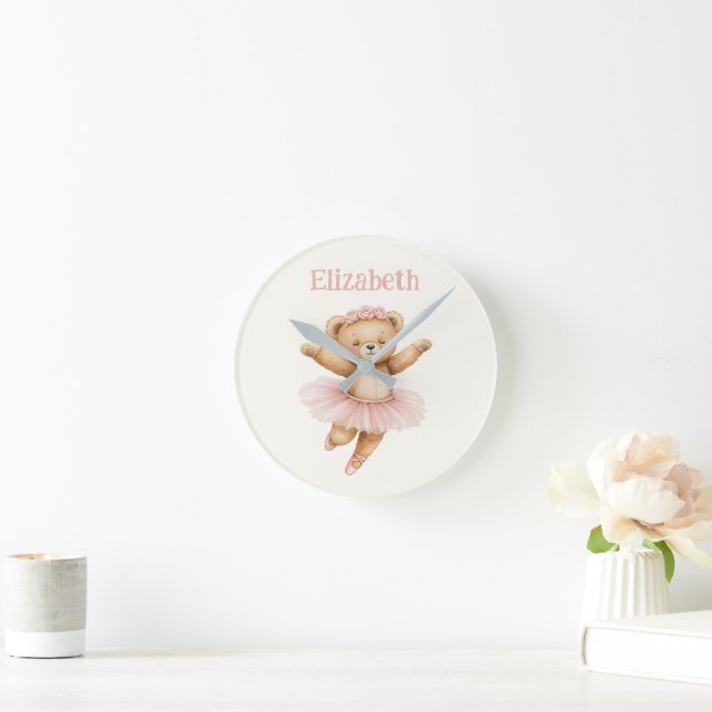 Reloj Redondo Mediano Cute ballerina bear (Hogar)