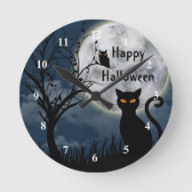 Cute Black Cat Owl Moon Grapheen