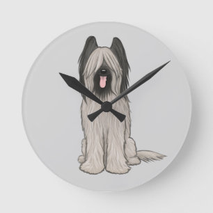 Reloj Redondo Mediano Cute Briard Cartoon Dog