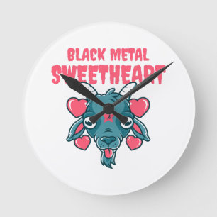 Reloj Redondo Mediano Cute Cabeza de Cabra Baphomet
