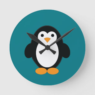 Reloj Redondo Mediano Cute Cartoon Penguin