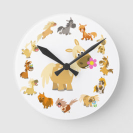Reloj Redondo Mediano Cute Cartoon Ponies Mandala Clock