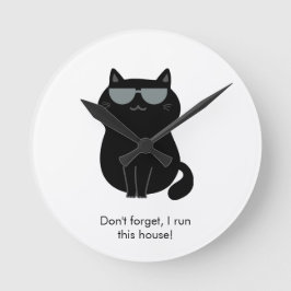 Reloj Redondo Mediano Cute Cat - I run this house now!
