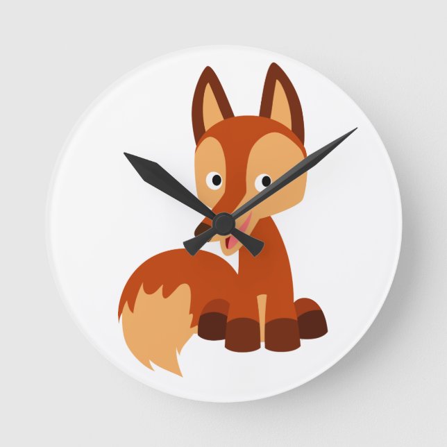Reloj Redondo Mediano Cute Cunning Personalizado Fox Wall Clock (Anverso)