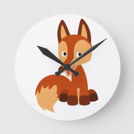 Reloj Redondo Mediano Cute Cunning Personalizado Fox Wall Clock
