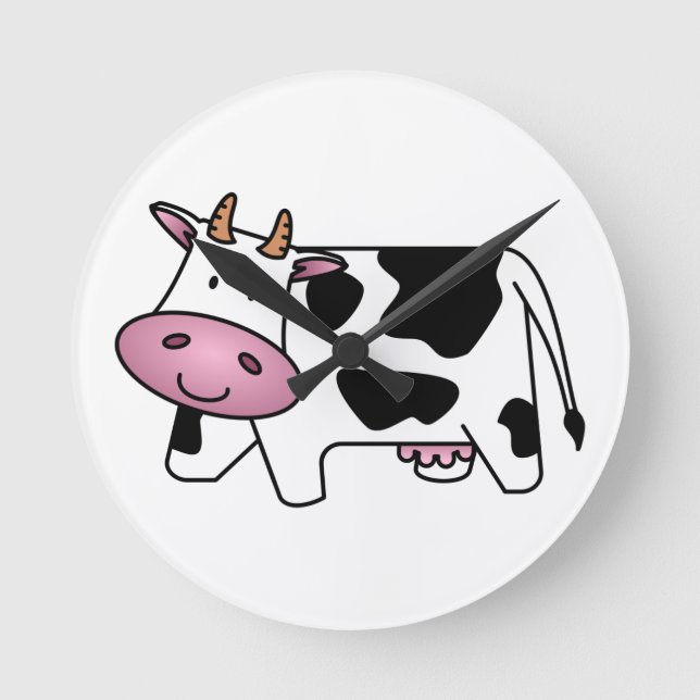 Reloj Redondo Mediano Cute Dairy Cow (Anverso)