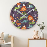 Reloj Redondo Mediano Cute Dinosaurios Dino Boys Habitación Patrón de de<br><div class="desc">Cuidados Dinosaurios Dino Boys Habitación Patrón De Decoración Redondo Reloj. La cama de dinosaurio perfecta para los niños con decoración de dino.</div>
