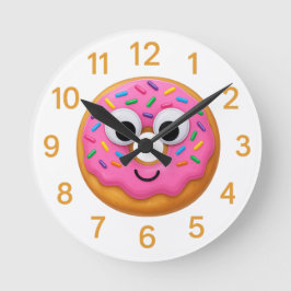 Reloj Redondo Mediano Cute Donut Kids Clock – Googly Eyes Fun