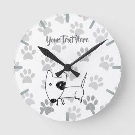 Reloj Redondo Mediano Cute English Bull Terrier