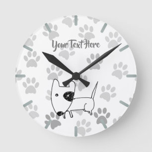 Reloj Redondo Mediano Cute English Bull Terrier