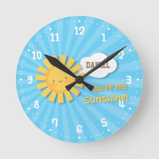Reloj Redondo Mediano Cute Eres mi Sunshine Kids Room Declock